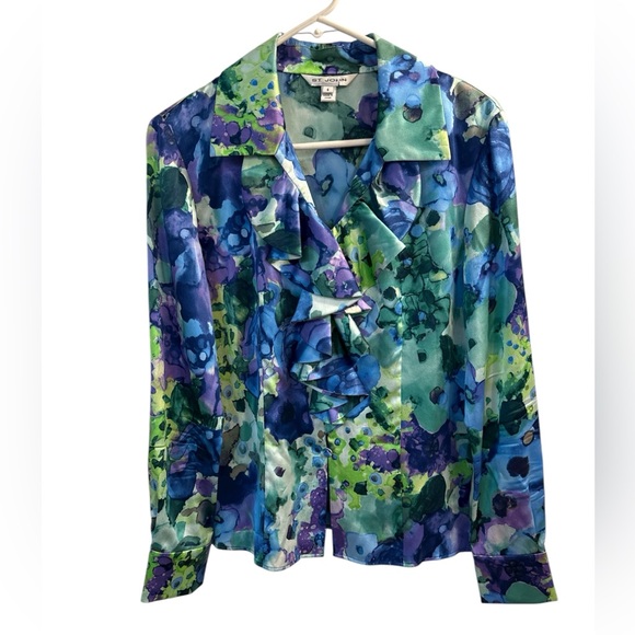 St. John Tops - St. John Multicolor Floral silk Top